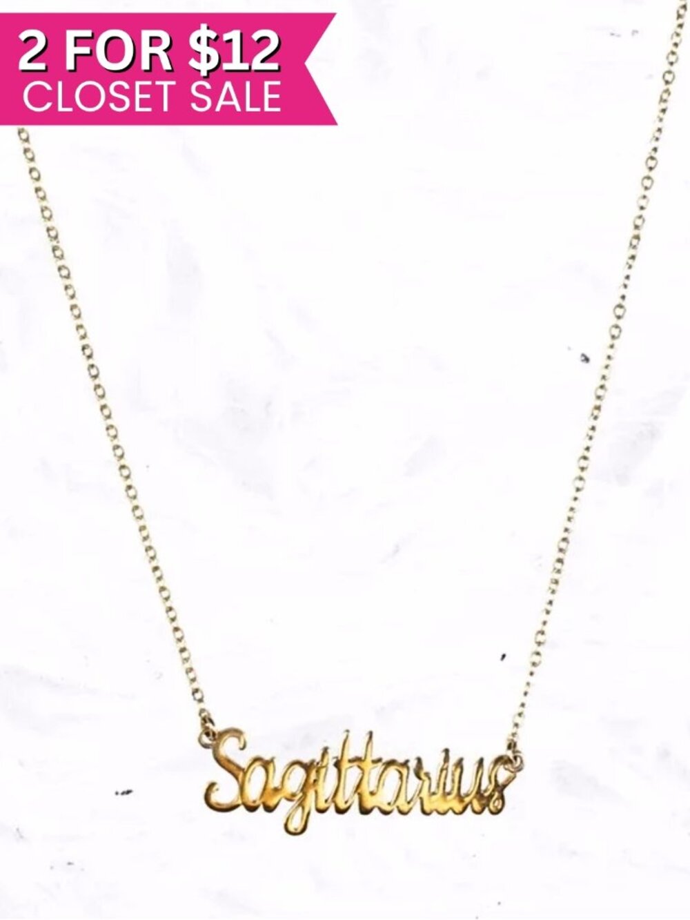 Sagittarius 14k Gold Plated Necklace Stainless Steel Astrology Zodiac